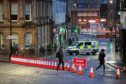 A police cordon at West George Street in Kilmarnock.