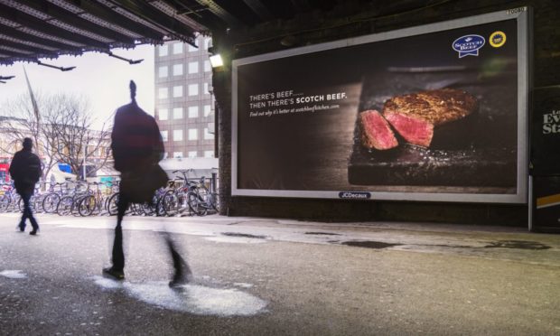 Billboard as part of a Quality Meat Scotland (QMS) Scotch Beef promotional campaign.