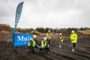 On site at the new retail park as work begins in Cupar. Councillors Tony Miklinski, Margaret Kennedy and Karen Marjoram with Alan Muir (Muirs) and Andy Richardson (LSPIM).