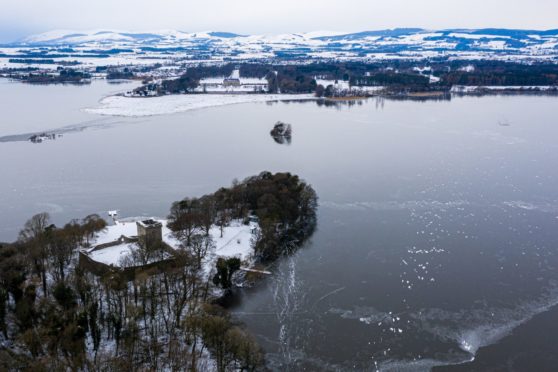 A frozen Loch Leven in February 2021.