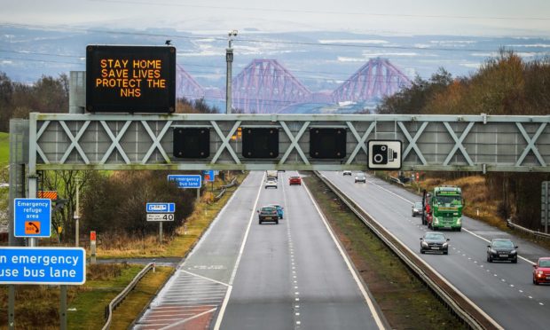 The M90 Edinburgh to Perth road near Dunfermline.