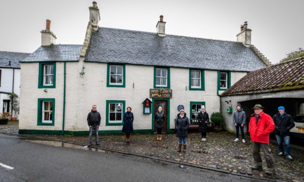 The community gathered at the Red Lion.