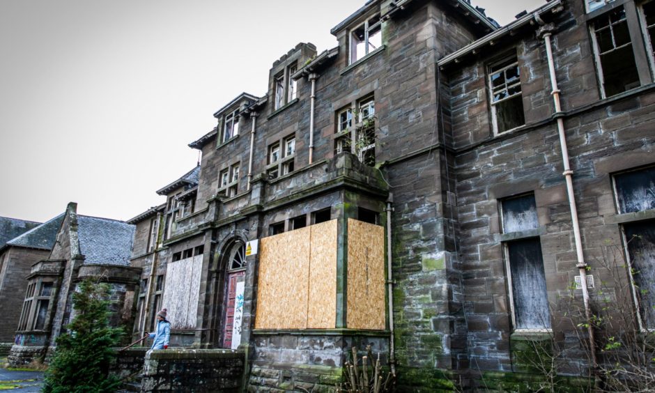 Derelict Strathmartine Hospital.