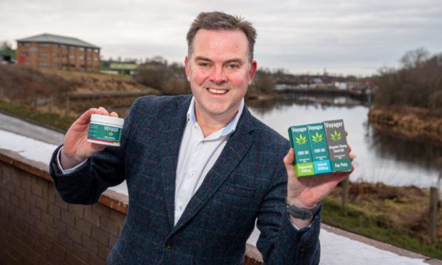 Nick Tulloch, chief executive of Voyager Life Limited, with some of his CBD products.