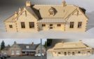 The famous Aberdour train station building has been recreated as a 1/76 scale model.