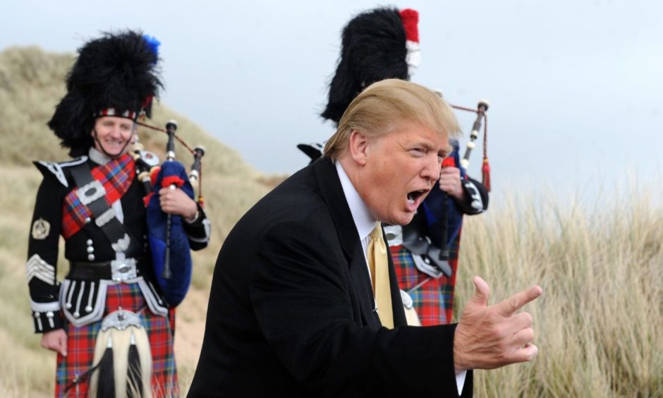 Donald Trump visits the Menie estate.