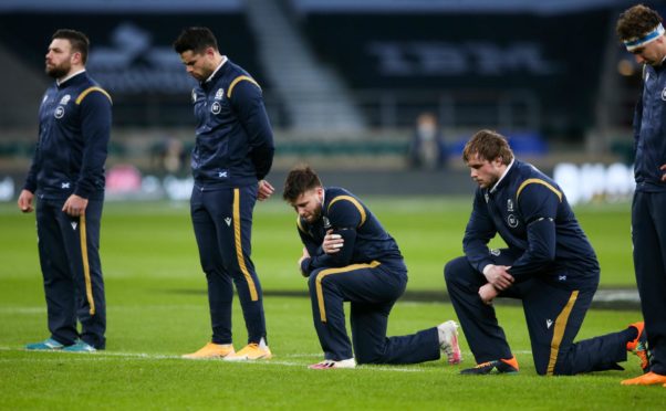 Some Scotland players took a knee before the Calcutta Cup.