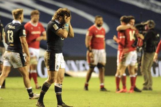 Hamish Watson shows his emotions at the end of Scotland-Wales.