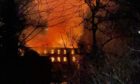 Flames engulf the old Bramblebank Mill, near Blairgowrie
