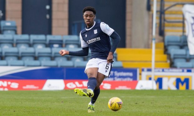 Malachi Fagan-Walcott in action during his loan spell with Dundee.