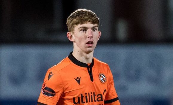 DUNDEE, SCOTLAND - JANUARY 27: Kai Fotheringham in action for Dundee United during a Scottish Premiership match between Dundee United and St Mirren at Tannadice on January 27, 2021, in Dundee, Scotland. (Photo by Ross Parker / SNS Group)