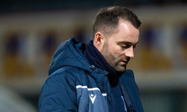 Dundee manager James McPake at full-time.