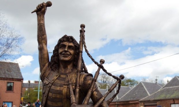 Bon Scott - One of the many famous statues in Angus.