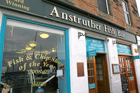 Building exterior of the Anstruther Fish Bar.