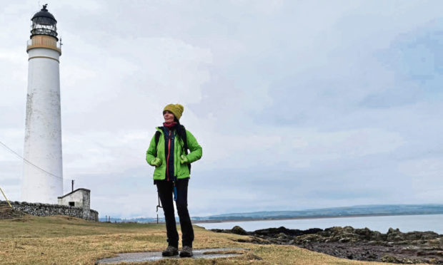 Gayle explores the area near Scurdie Ness lighthouse.