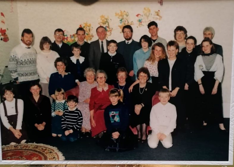 Helen Mcintosh's 90th birthday at Jane's house in December 1989. The ladies seated from the left are Sheila (Jane's mum), Helen Mcintosh, Flora Allen (Helen's daughter) and Moira Ferrie (Helen's daughter who emigrated to Australia).