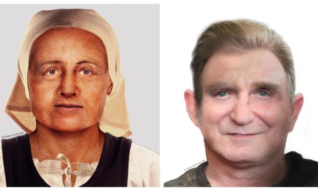 The digitally reconstructed faces.