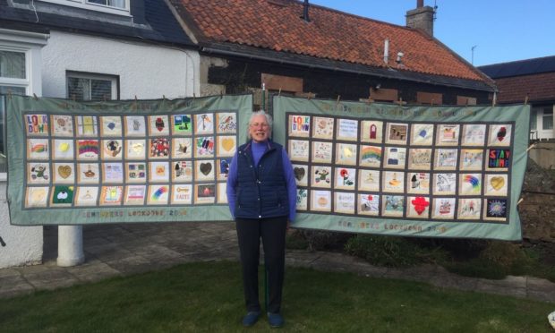 Elizabeth Bracher and the amazing quilts.