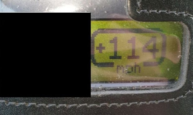 Motorist caught speeding at 114 mph on A9