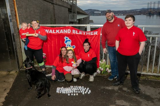 A small group did relay walks of the Tay Bridge in honour of people who took their own lives.