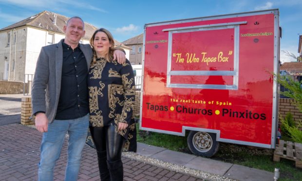 Alicia Aparicio and her husband William who own Los Buenos Amigos takeaway paella and tapas shop in Kirkcaldy have launched a trailer called "The Wee Tapas Box".