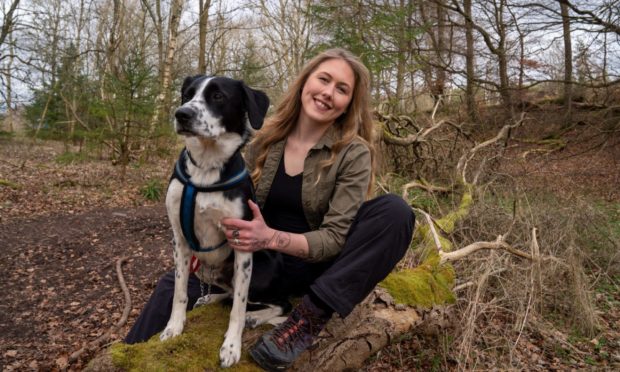 Leah Farquharson with her dog, Blue.