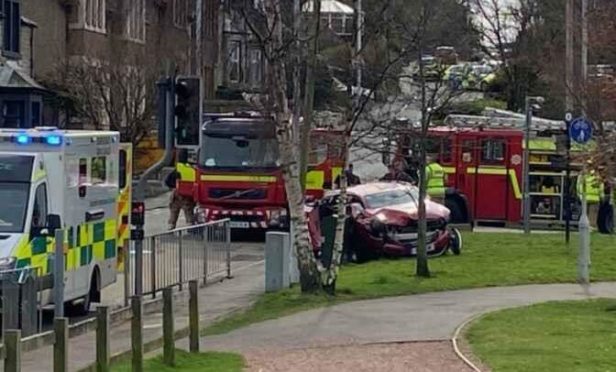 Crash at Kirkton Road, Burntisland, Fife.