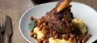Slow-cooked mutti Moroccan lamb shanks.
