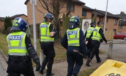 Maryfield community policing team making the raid in Maryfield