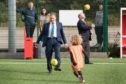 Labour Leader Sir Keir Starmer (left) with MP Liam Byrne playing football during a visit to Walsall FC.