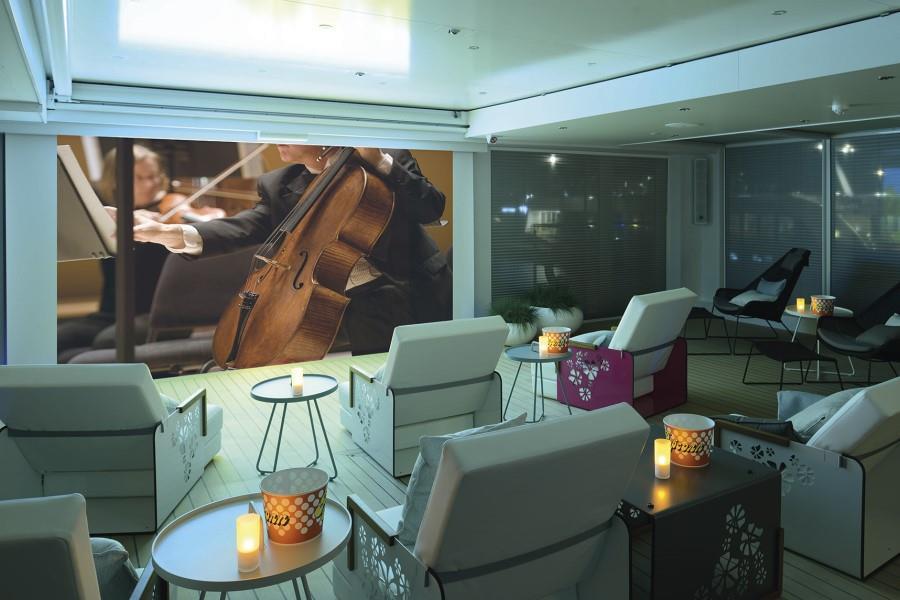 Enjoy an Evening Cinema onboard.