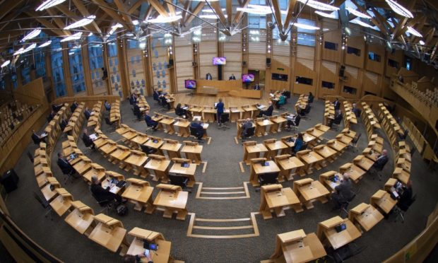 The Scottish parliaments main chamber