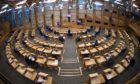The main chamber of the Scottish Parliament.