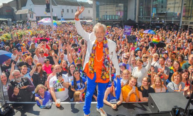 Sir Ian McKellen at Perthshire Pride 2019.
