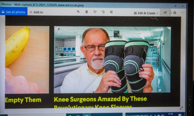 Sam Purdie was stunned to see himself as a knee surgeon in the online ad