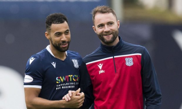 James McPake (right) has learned from helping Kane Hemmings through his dark days at Dens Park.