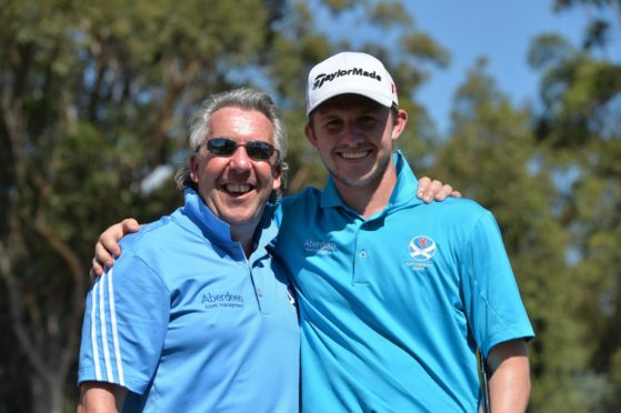 Ian Rae (l) with former amateur international Connor Syme in Australia in 2016.