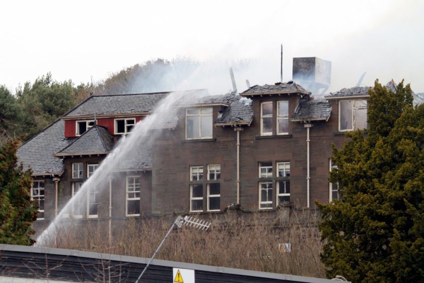 One of many fires at Strathmartine Hospital.