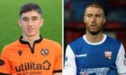 Dundee United midfielder Chris Mochrie and Montrose player-coach Sean Dillon.