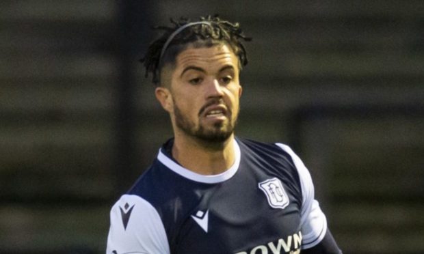 AYR, SCOTLAND - NOVEMBER 21: Declan McDaid in action during a Scottish Championship match between Ayr United and Dundee at Somerset Park, on November 21, 2020, in Ayr, Scotland (Photo by Mark Scates / SNS Group)