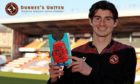 Ian Harkes with a copy of The Boy at the Back of the Class.