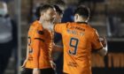 Peter Pawlett (left) is congratulated on his goal that put Dundee United into the last eight of the Scottish Cup.
