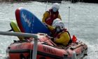 Broughty Ferry RNLI volunteers rescued the paddleboarders.