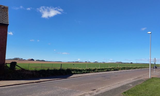 The Crudie Farm site looking west.