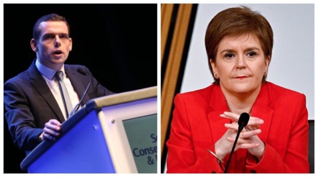 Scottish Conservative leader Douglas Ross and First Minister Nicola Sturgeon.