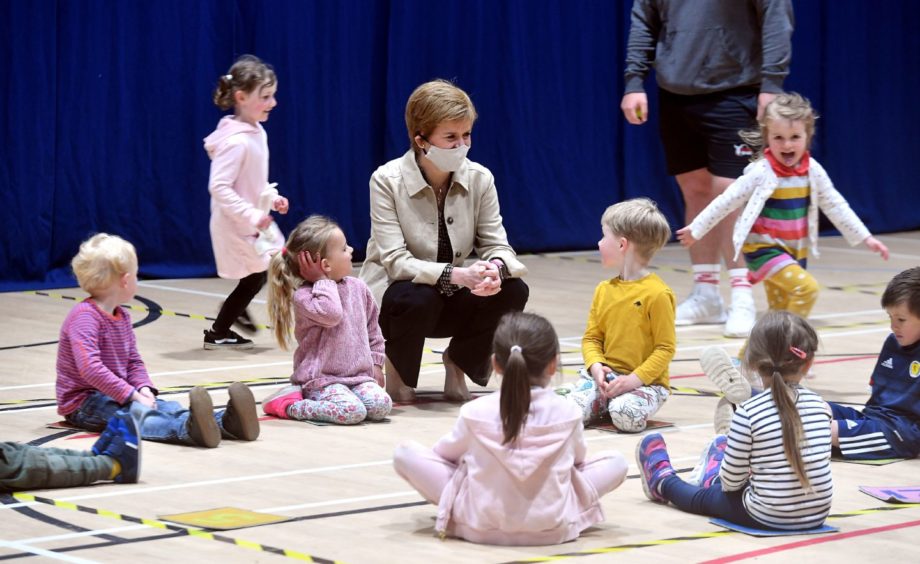 Nicola Sturgeon on the campaign trail in Insch.