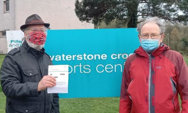 Jonny Tepp and Tim Brett outside the Waterstone Crook sports centre, Newport-on-Tay.