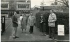 Hopeful candidates waiting for voters outside Forthill Primary in Dundee during the Scottish regional elections on May 8 1986.