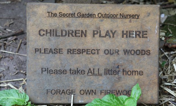 Secret Garden Outdoor Nursery is based in woodland at Letham.