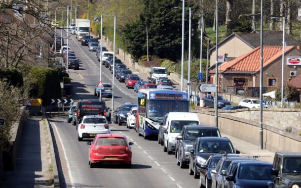 Misery for motorists in north east Fife with tailbacks stretching back over five miles.